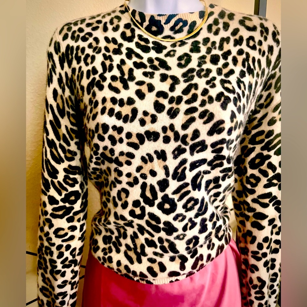 Equipment Leopard Print Cashmere Sweater - Size Small